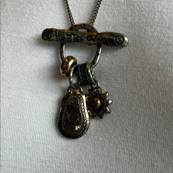 Silver Pendant Necklace with Charms - Picture 3 of 4